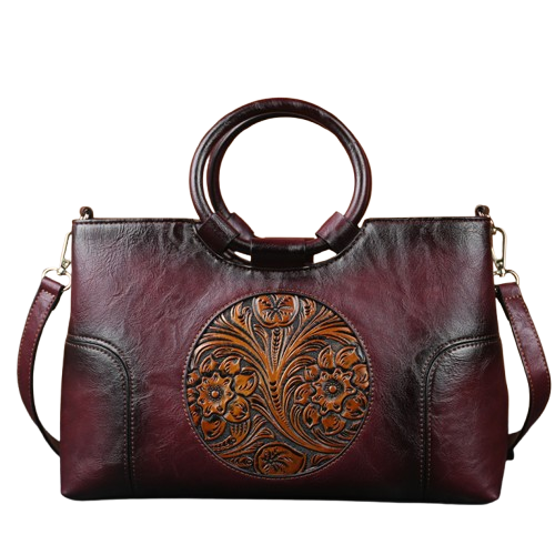 Florence - Retro Leather Bag - Ebony Black