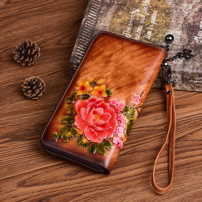 Fiona – Vintage Embossed Leather Wallet