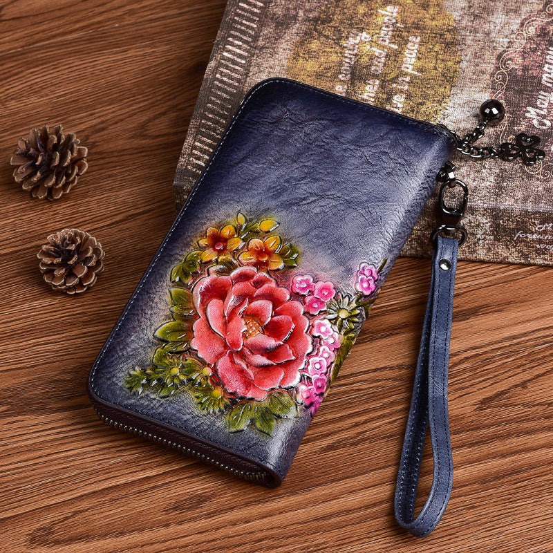 Fiona – Vintage Embossed Leather Wallet
