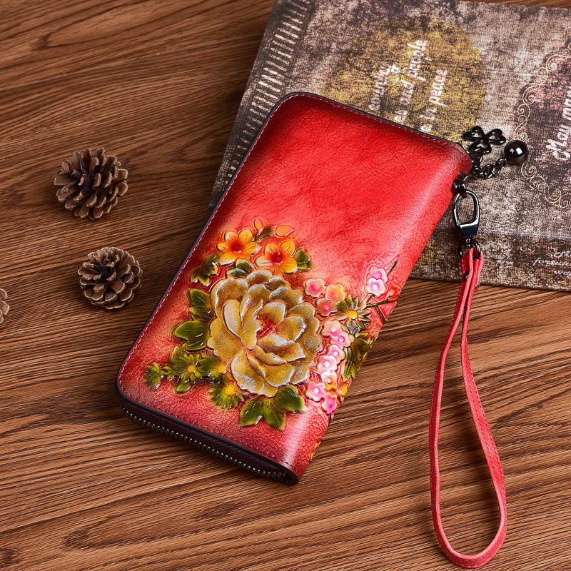 Fiona – Vintage Embossed Leather Wallet