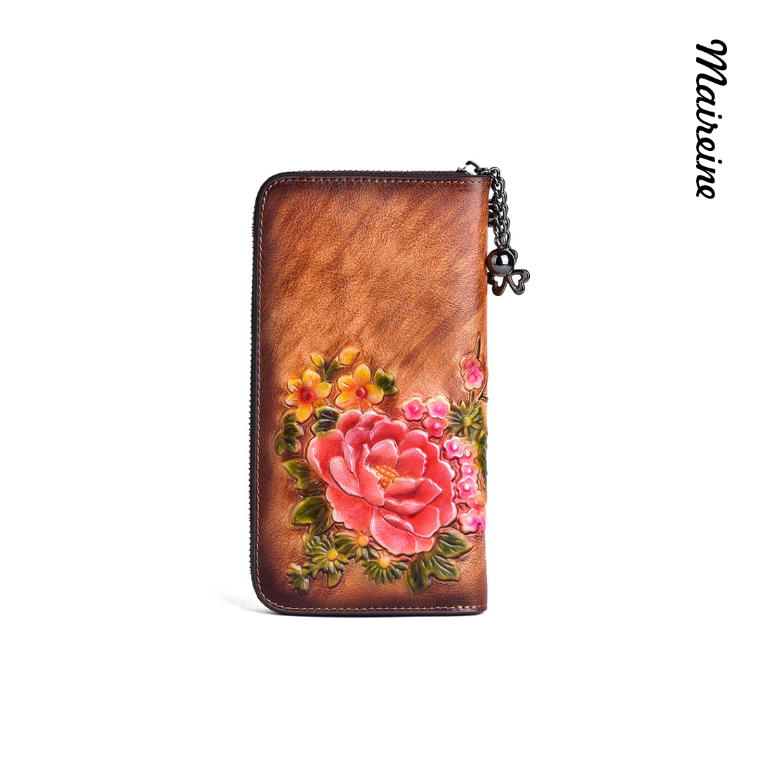 Fiona – Vintage Embossed Leather Wallet