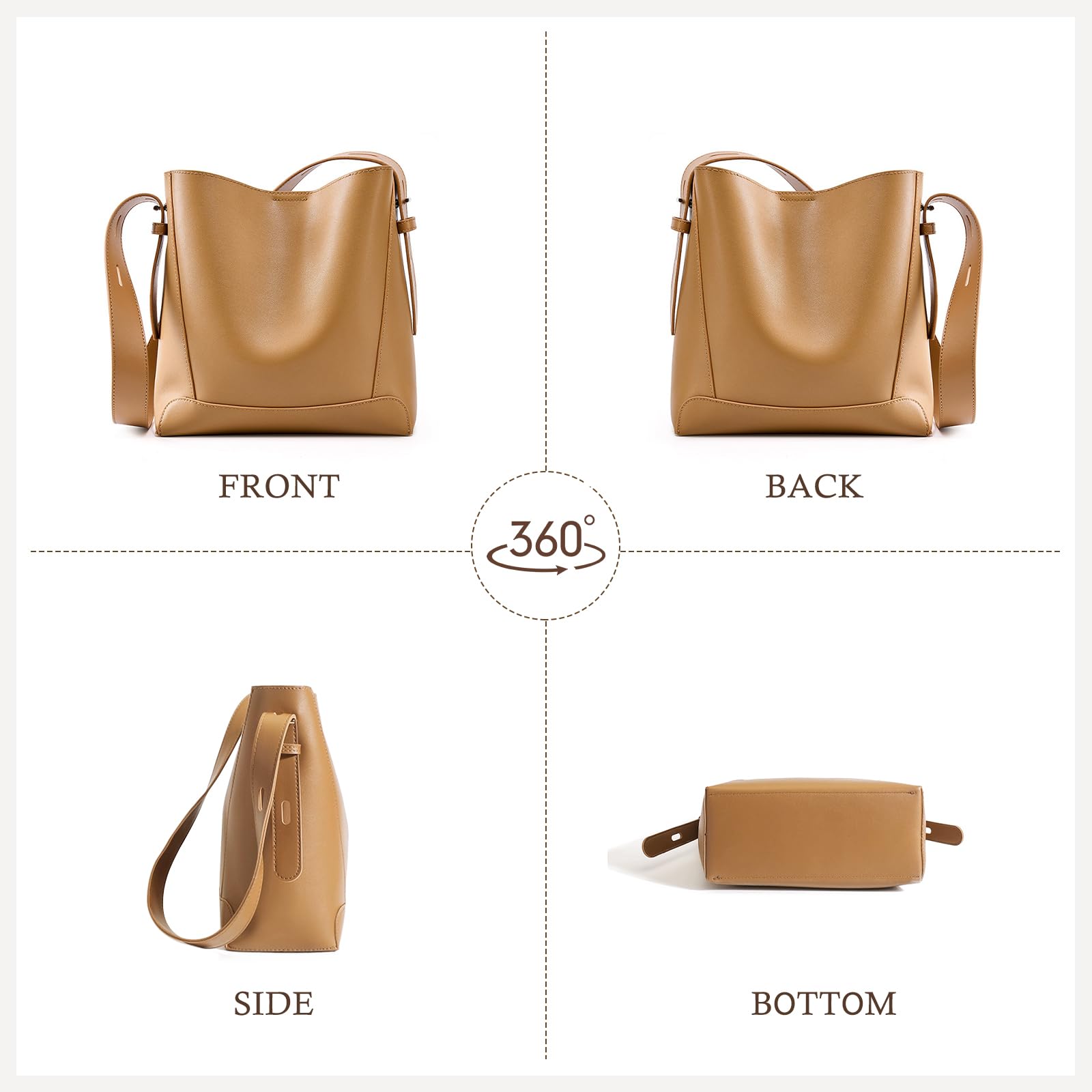 Lyra - Genuine Leather Bucket Bag