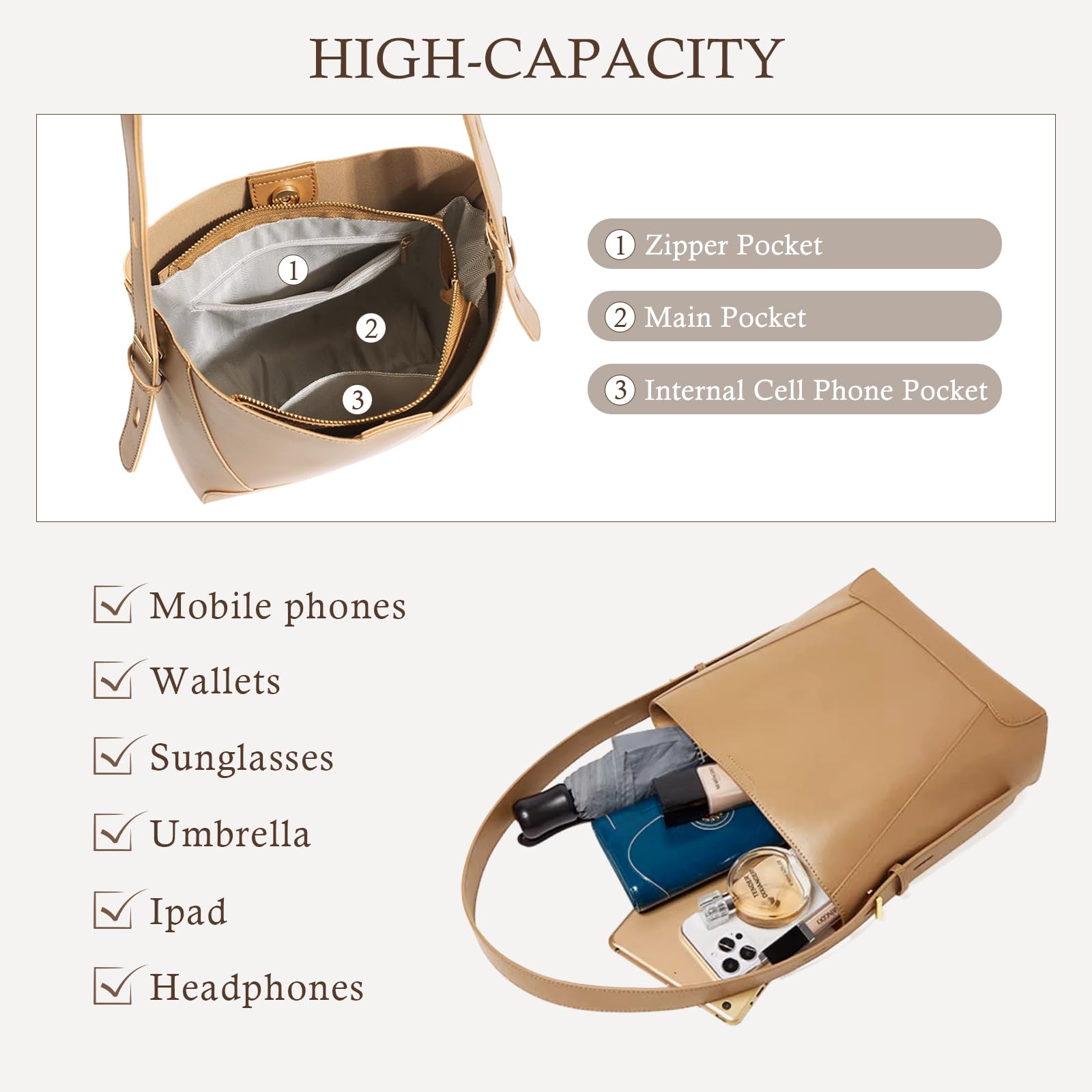 Lyra - Genuine Leather Bucket Bag