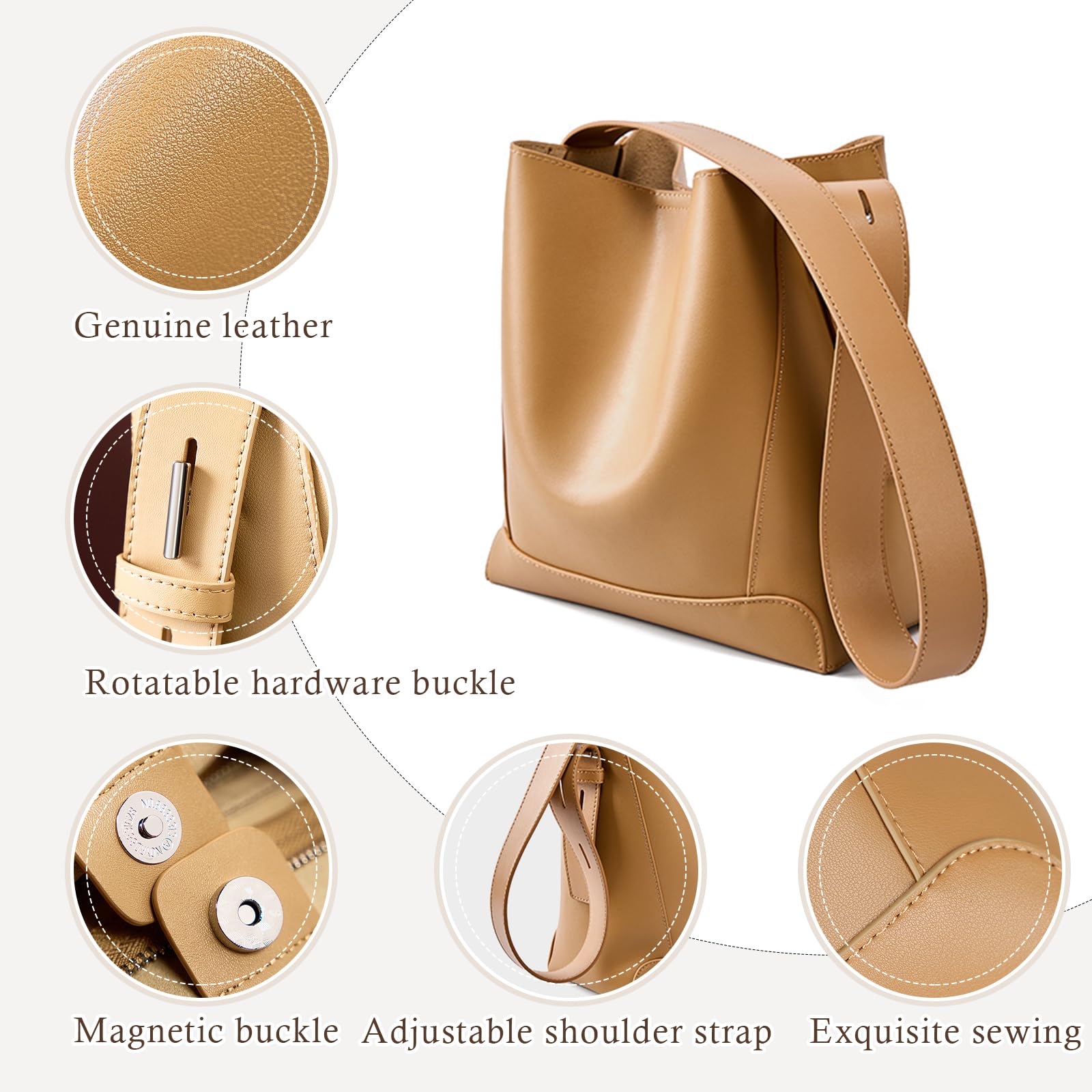 Lyra - Genuine Leather Bucket Bag